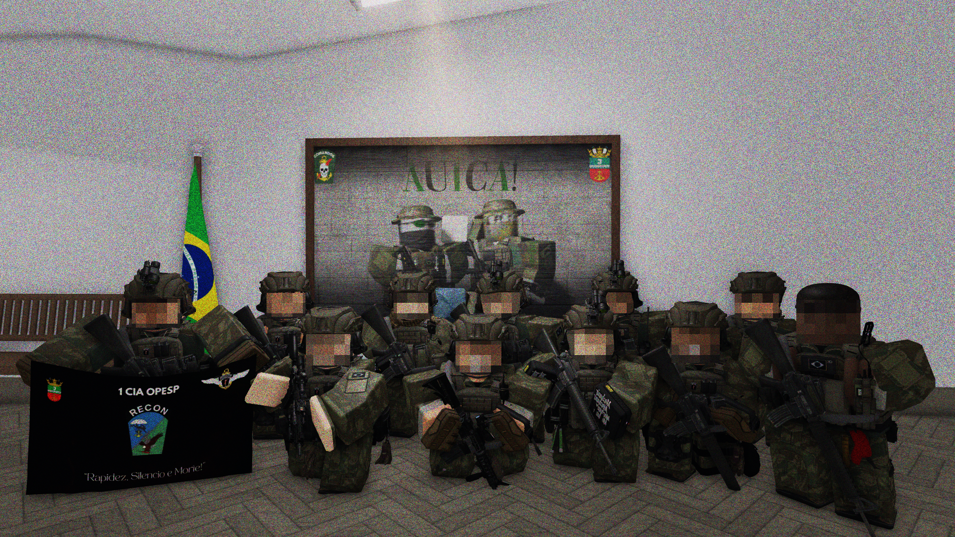 Integrantes do batalhao em registro interno